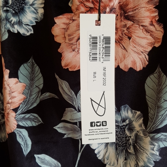 NWT MinkPink Garden of Eden Floral Skirt - Picture 4 of 4